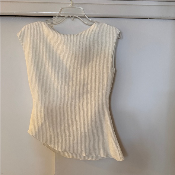 Zara Cream Ribbed Tank Top - Picture 2 of 3